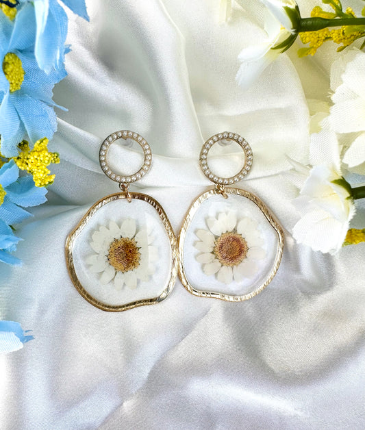 Pearly Daisy, Daisy Gold Pearl Earrings, Timeless Classics