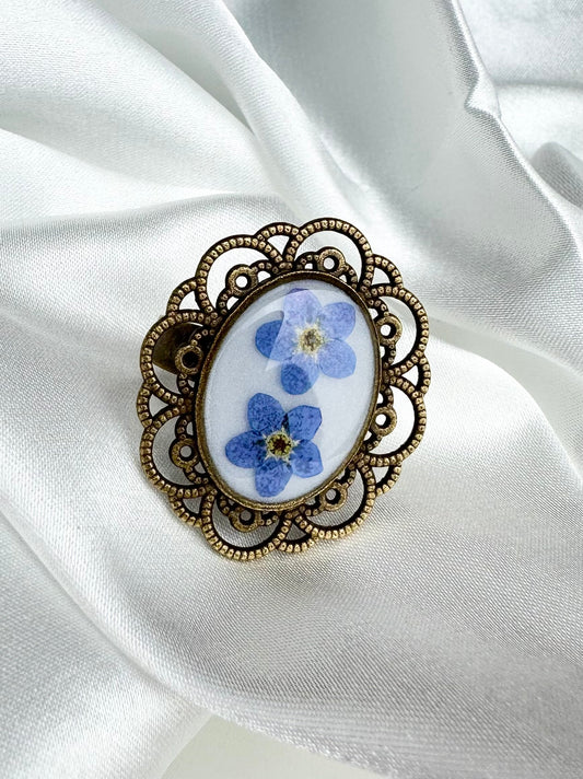 Forget Me Not Real Flower Ring, Fairy Garden