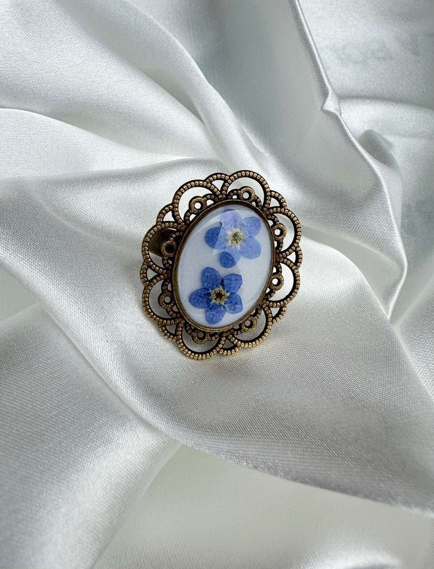 Forget Me Not Real Flower Ring, Fairy Garden